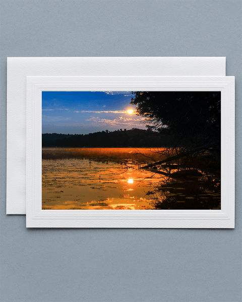 Lavilo™ Greeting Cards - Front Side - Sunrise Over a Lake