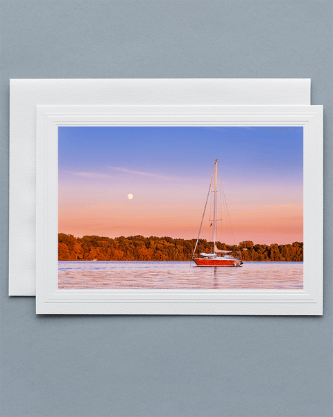 Lavilo™ Greeting Cards - Front Side Sailboat at Sunset