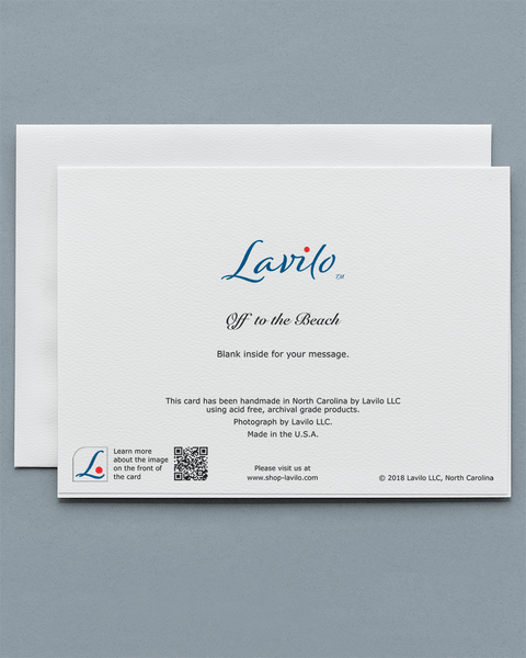 Lavilo™ Greeting Cards - Reverse Side with the Title OFF TO THE BEACH