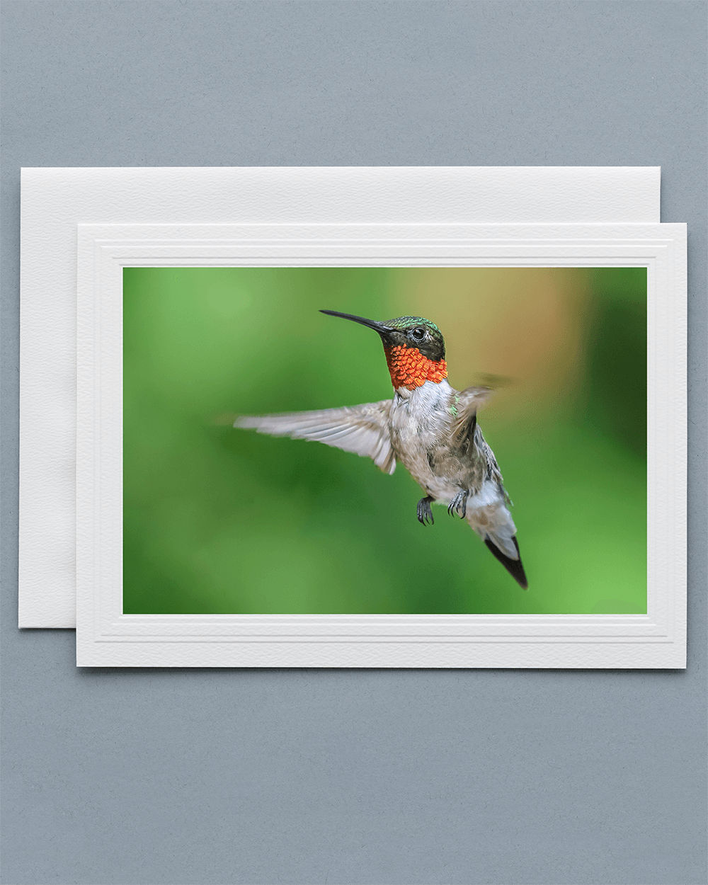 Lavilo™ Greeting Cards - Hovering Male Ruby-Throated Hummingbird