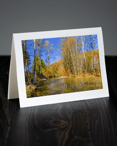 Lavilo™ Greeting Cards - Front Side - Watauga River During Fall - Blue Ridge Mountains