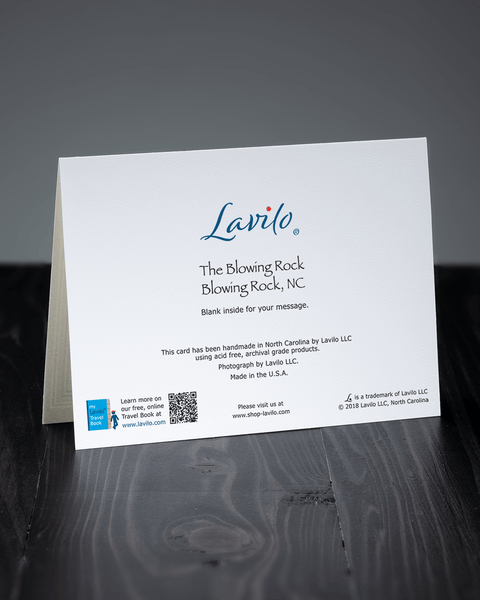 Lavilo™ Greeting Cards - Reverse Side - The Blowing Rock - Blue Ridge Mountains
