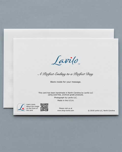 Lavilo™ Greeting Cards - Reverse Side with the Title A PERFECT ENDING TO A PERFECT DAY